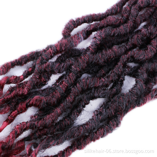 Goddess Faux Locs Crochet Hair with Curly Ends 24inch Synthetic Goddess Locs Hair Extensions Faux Locs Crochet Wavy Hair